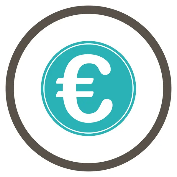 Euro-érme lekerekített ikon — Stock Vector