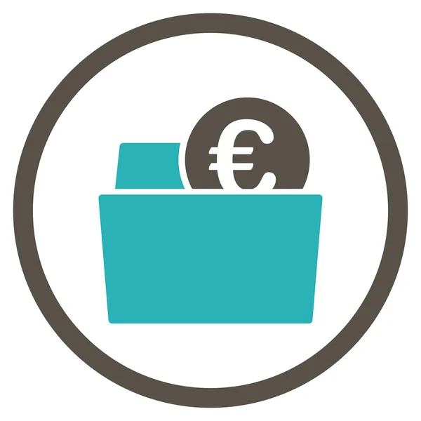 Euro peněženka zaoblená ikona — Stockový vektor