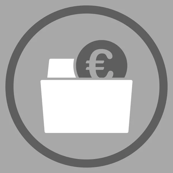 Euro Wallet Icona cerchiata — Vettoriale Stock