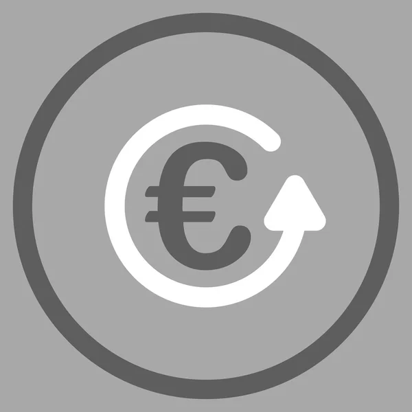 Euro Chargeback redondeado icono — Vector de stock