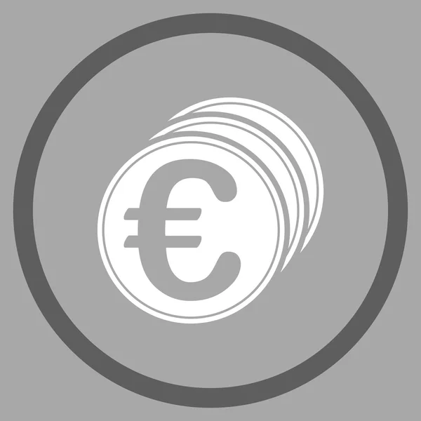 Euro Coins Rounded Icon - Stok Vektor