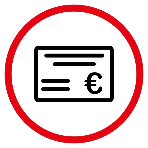 Euro Cheque Rounded Icon — Stock Vector