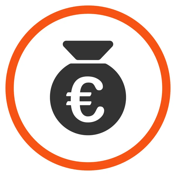 Euro peníze vak kulatý ikona — Stockový vektor
