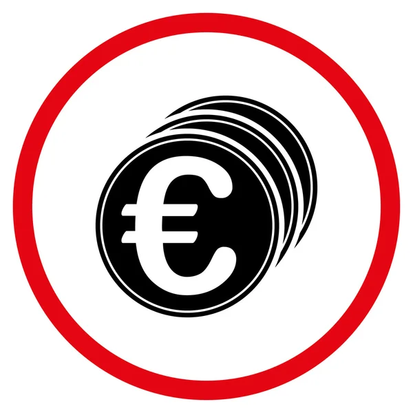 Euro moedas círculo ícone — Vetor de Stock