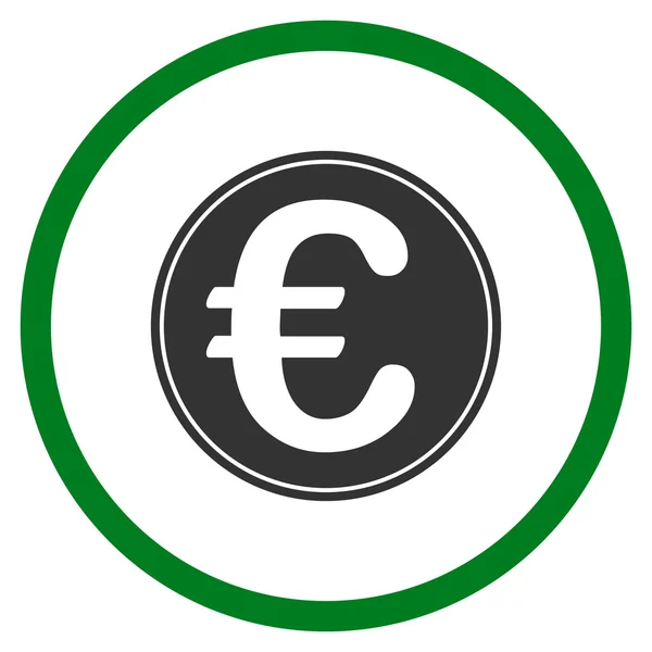 Moneda Euro Icono Círculo — Vector de stock