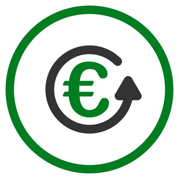 Euro Chargeback redondeado icono — Vector de stock