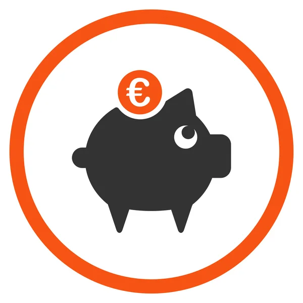 Euro Piggy Bank Circled Icon — Stock Vector