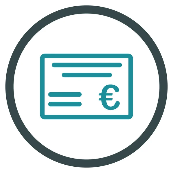 Euro Cheque omcirkelde pictogram — Stockvector