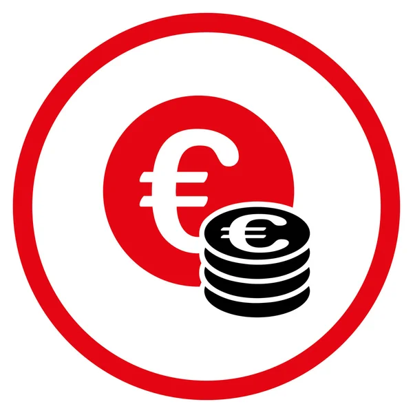 Euro Monedas Efectivo Icono Círculo — Archivo Imágenes Vectoriales