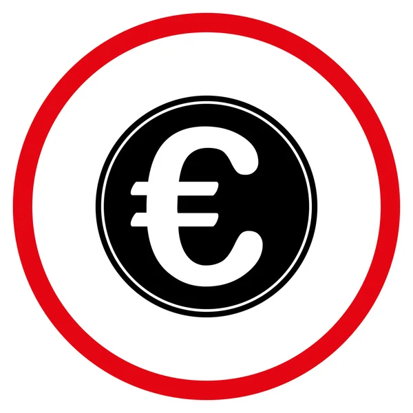 Euro-Münze gerundetes Symbol — Stockvektor