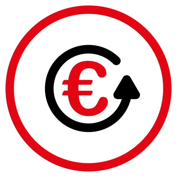 Euro Chargeback icona arrotondata — Vettoriale Stock