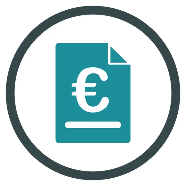 Euro factuur omcirkelde pictogram — Stockvector