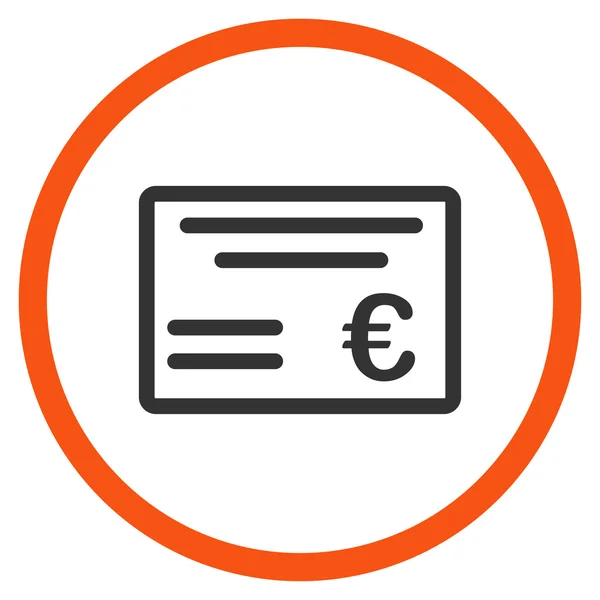 Euro šek v kroužku ikona — Stockový vektor
