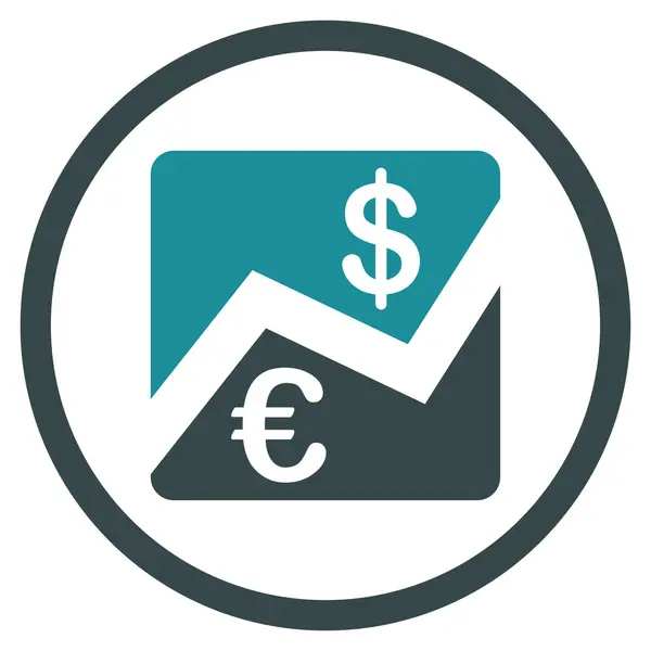 Euro And Dollar Finance Rounded Icon — Stock Vector