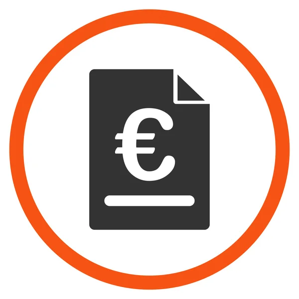 Euro Invoice Circled Icon — Stock Vector