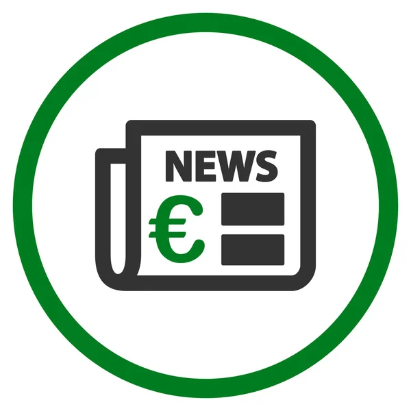 Ευρώ σε κύκλο εικονίδιο εφημερίδα — Διανυσματικό Αρχείο