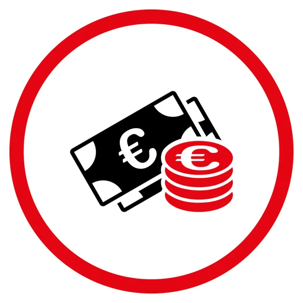 Ευρώ μετρητά στρογγυλευμένη εικόνα — Διανυσματικό Αρχείο