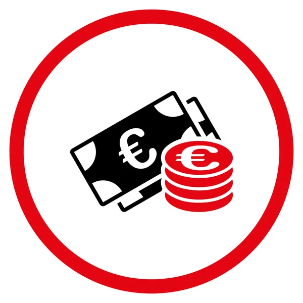 Euro Cash afgeronde pictogram — Stockvector