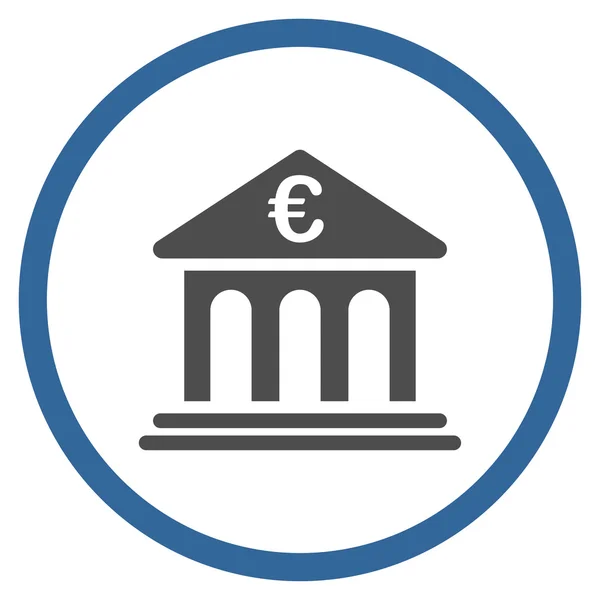 Euro Banco redondeado icono — Vector de stock