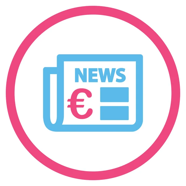 Euro Newspaper Rounded Icon — Stock Vector