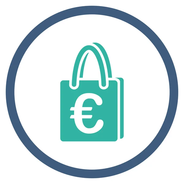 欧元购物袋带圆圈的图标 — 图库矢量图片