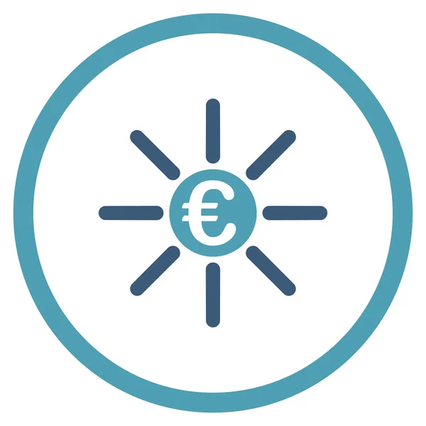 Euro distribución redondeada icono — Vector de stock