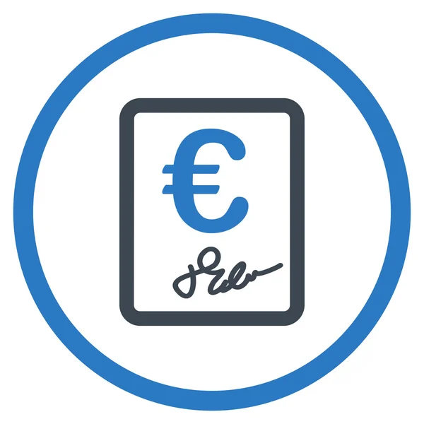 Euro Contrat Icône arrondie — Image vectorielle