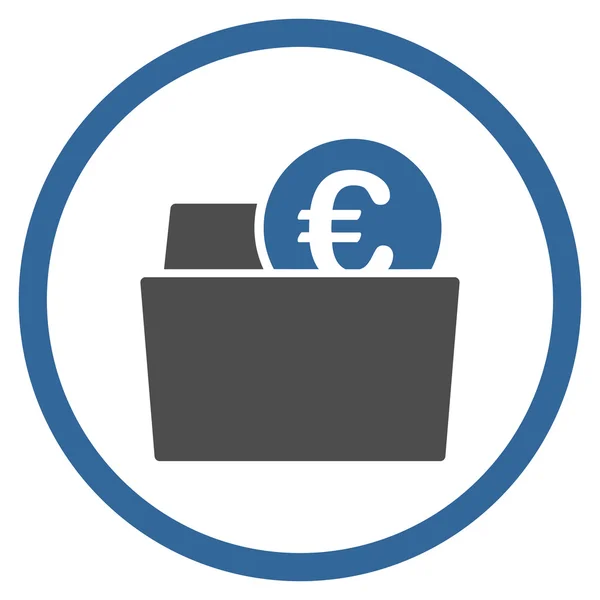 Euro Wallet Icona arrotondata — Vettoriale Stock