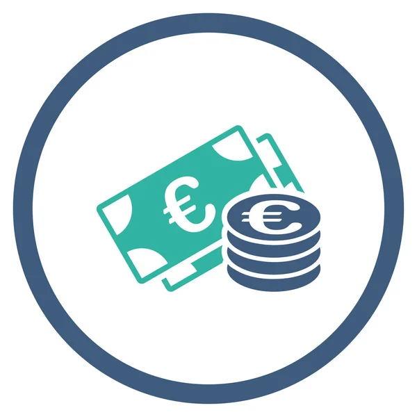 Готівковий євро кружляв значок — стоковий вектор