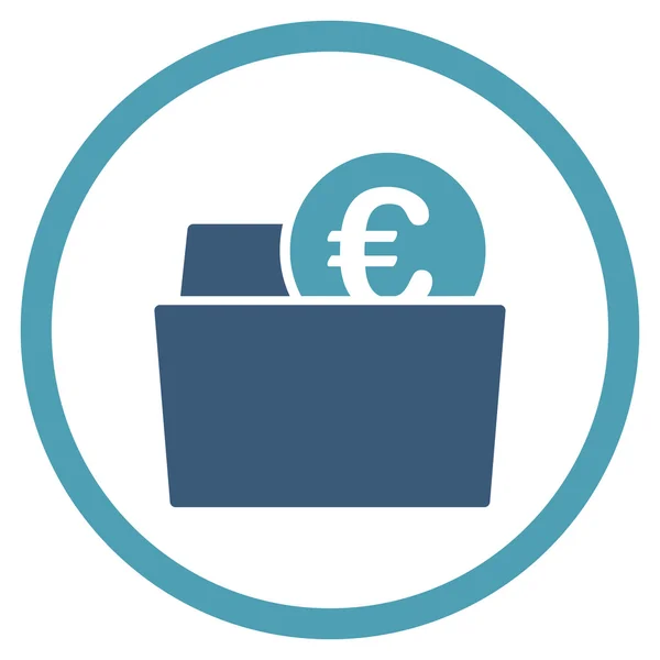 Euro peněženku v kroužku ikona — Stockový vektor