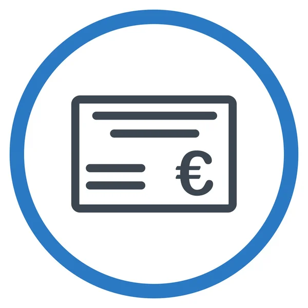 Euro Cheque arredondado Ícone —  Vetores de Stock