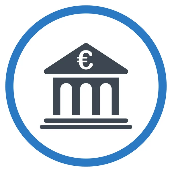 Euro Bank lekerekített ikon — Stock Vector
