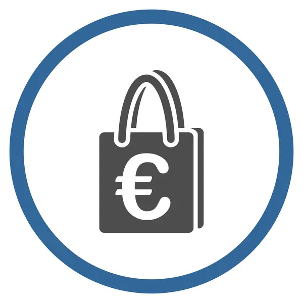 Euro-Einkaufstasche umkreist Symbol — Stockvektor