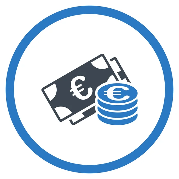 Icono circular en efectivo en euros — Archivo Imágenes Vectoriales