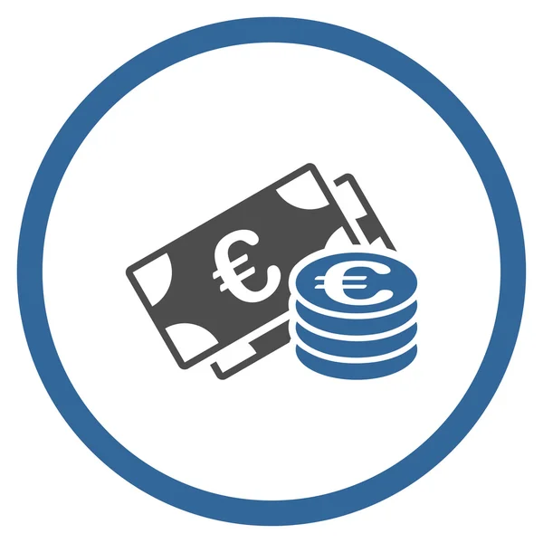 Euro gotówki ikona kółku — Wektor stockowy