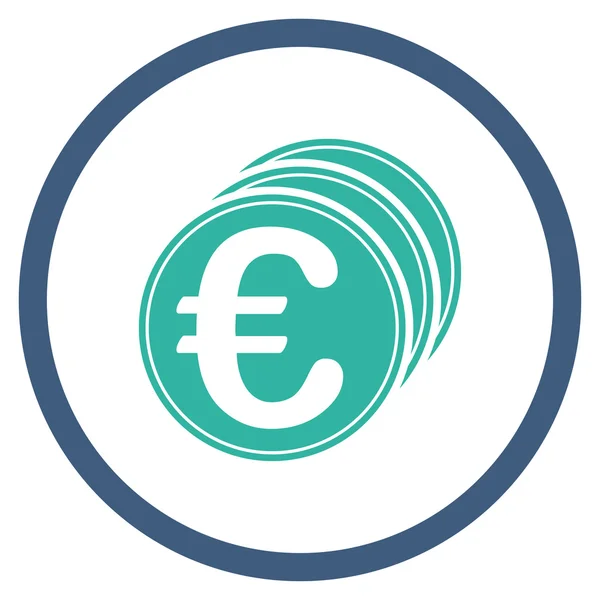 Euro moedas círculo ícone —  Vetores de Stock