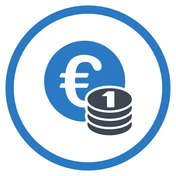 Jedno Euro moneta stos krążyły ikona — Wektor stockowy