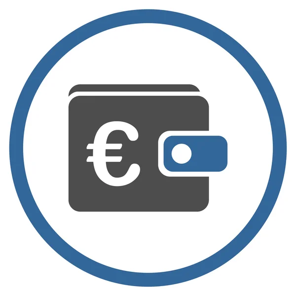 Euro portemonnee afgeronde pictogram — Stockvector