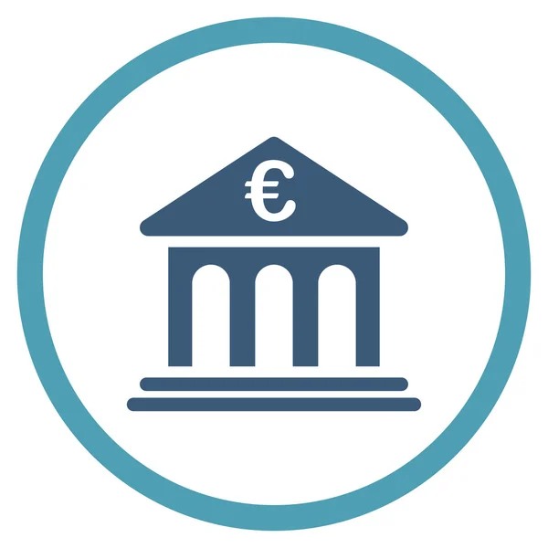 Euro Banco redondeado icono — Vector de stock