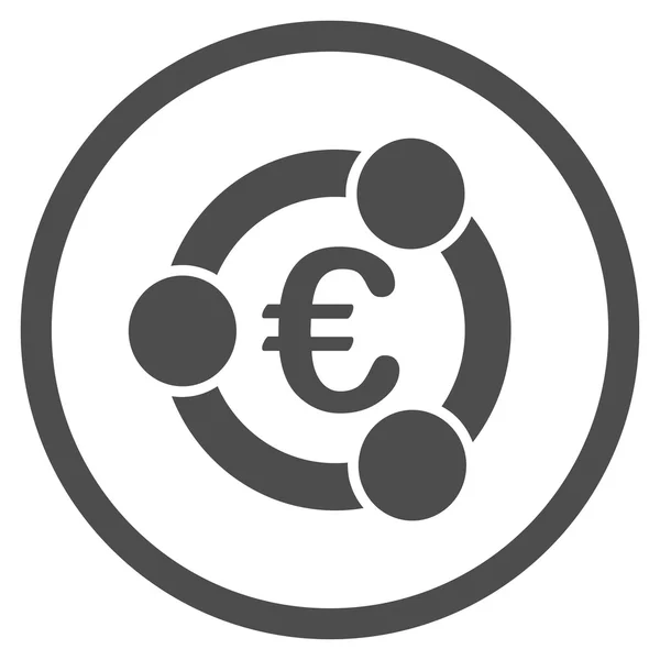 Euro együttműködés bekarikázott ikon — Stock Vector