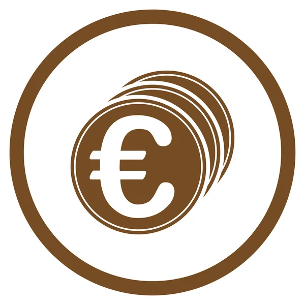 Euro-Münzen gerundetes Symbol — Stockvektor