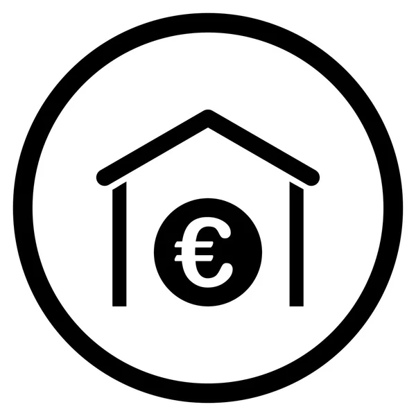 Euro garáže v kroužku ikona — Stockový vektor