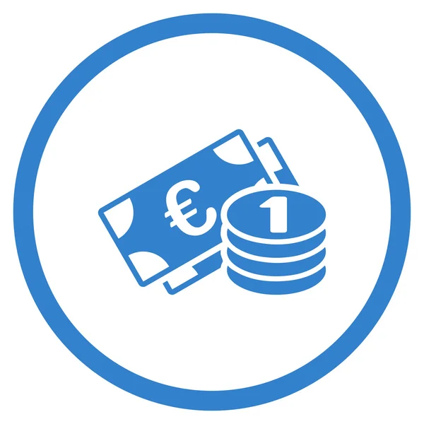 Dinero en efectivo en euros Circled Icon — Archivo Imágenes Vectoriales