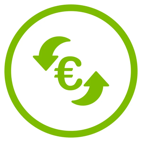 Euro omcirkelde pictogram Vernieuwen — Stockvector