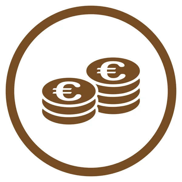 Euro Monedas Pilas redondeadas icono — Vector de stock