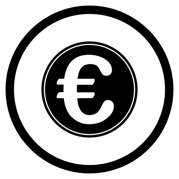 Euro Moneta Icona cerchiata — Vettoriale Stock