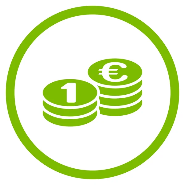 Euro Coin Columns Rounded Icon - Stok Vektor