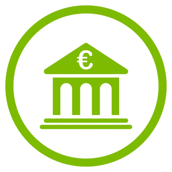 Τράπεζα ευρώ σε κύκλο εικονίδιο — Διανυσματικό Αρχείο