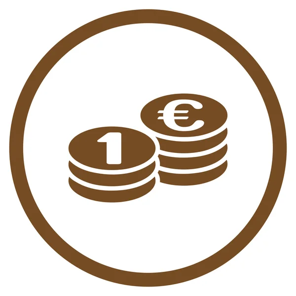 Euro Monede Coloane Circled Icon — Vector de stoc