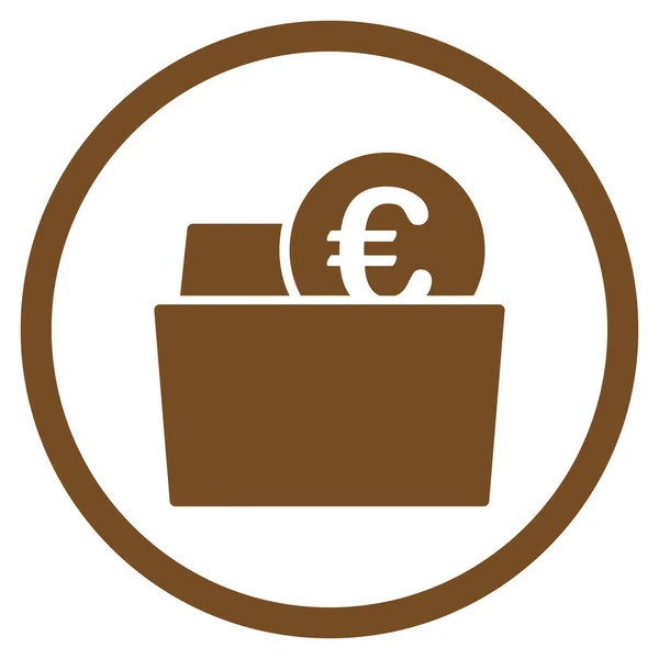 Euron plånbok inringade ikonen — Stock vektor